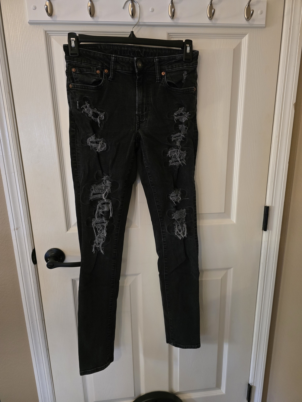 American Eagle Outfitters Black Jeans with Copper Rivets
